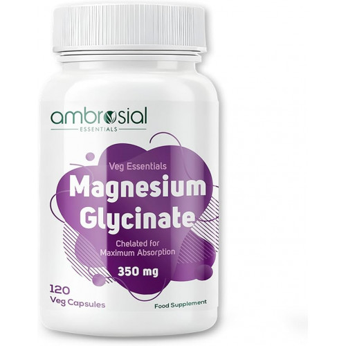 Ambrosial Magnesium Glycinate 350mg - 120 Capsules- أمبروسيال ماغنسيوم