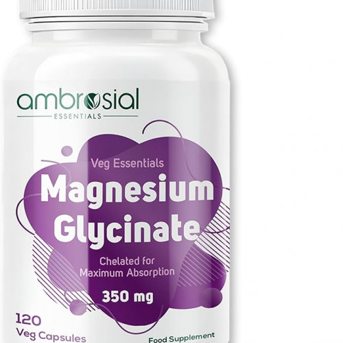 Ambrosial Magnesium Glycinate 350mg - 120 Capsules- أمبروسيال ماغنسيوم
