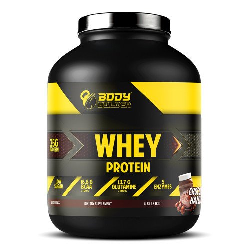 بودي بيلدر وي بروتين مع الانزيمات الهاضمة 4 رطل
