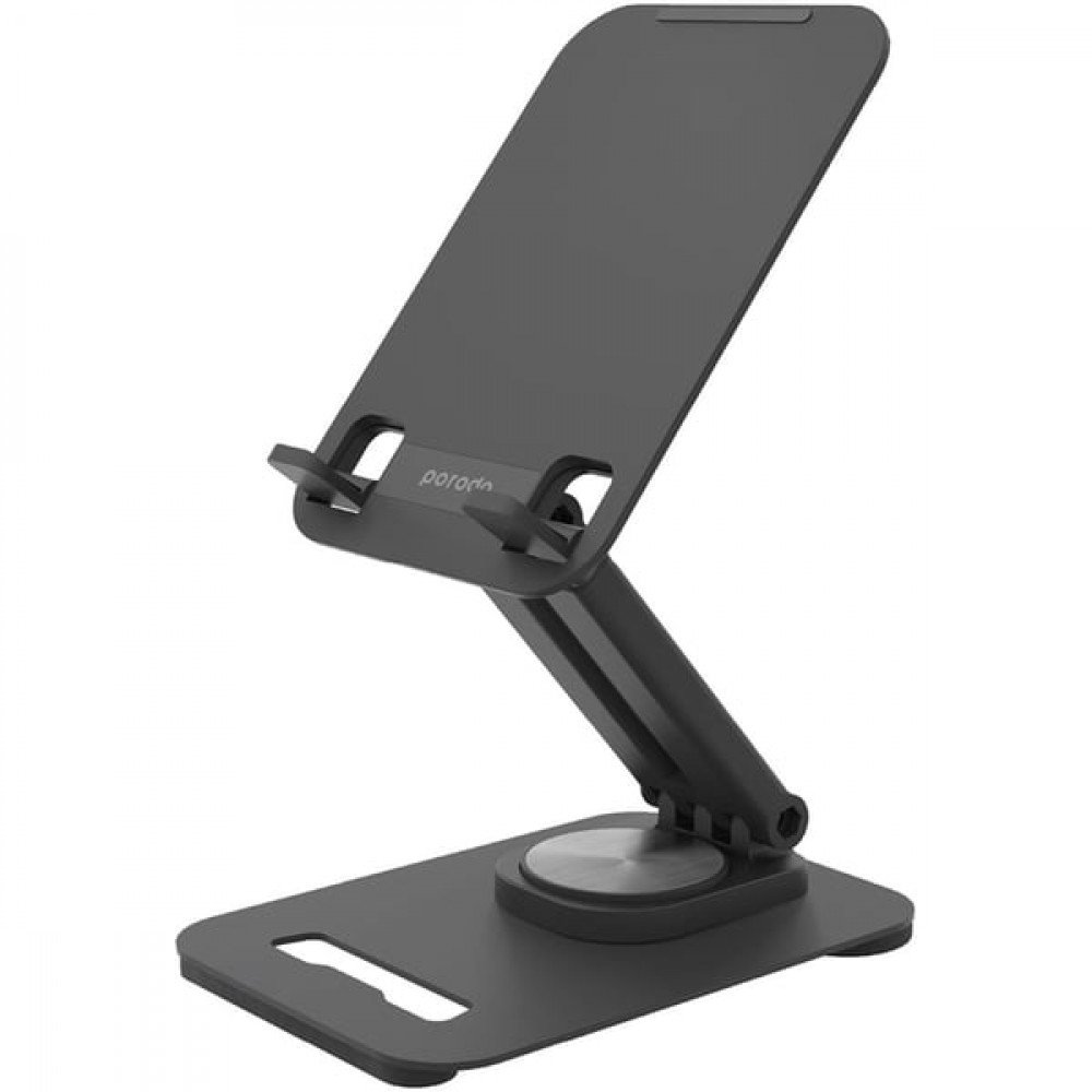 ستاند للآيباد والأجهزة اللوحية بميزة دوران 360 درجة - قابل للطي - من شركة بورودو - لون أسود