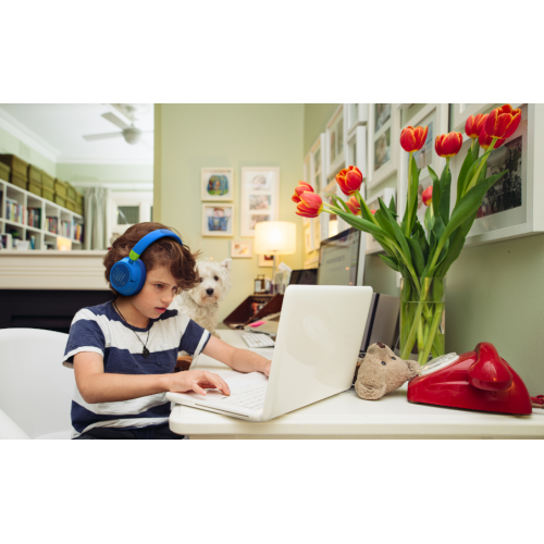 سماعة لاسلكية مخصصة للأطفال JBL JR460NC - بميزة عزل الصوت - لون أزرق  - ضمان لمدة  سنة