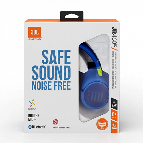 سماعة لاسلكية مخصصة للأطفال JBL JR460NC - بميزة عزل الصوت - لون أزرق  - ضمان لمدة  سنة
