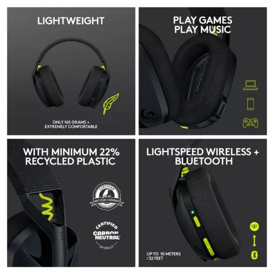 سماعة لاسلكية مخصصة للألعاب LOGITECH G435 - ضمان لمدة سنة سماعة لاسلكية مخصصة للألعاب LOGITECH G435 - ضمان لمدة سنة