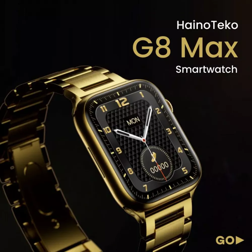 ساعة ذكية بلون ذهبي Hainoteko G8 Max - ضمان سنة  - الدفع عند الإستلام متوفر لهذا المنتج