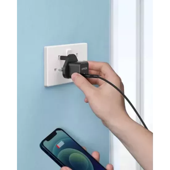 شاحن جداري بسرعة 20 واط من شركة أنكر - منفذ تايب سي - لون أسود - ضمان لمدة 18 شهر 