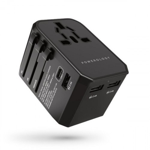 ِشاحن السفر متعدد الإستخدامات - من شركة باورولوجي - ضمان لمدة سنة ِشاحن السفر متعدد الإستخدامات - من شركة باورولوجي - ضمان لمدة سنة