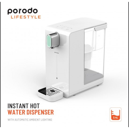 غلاية ماء فورية - 3.4 لتر - من شركة بورودو  - ضمان لمدة سنة