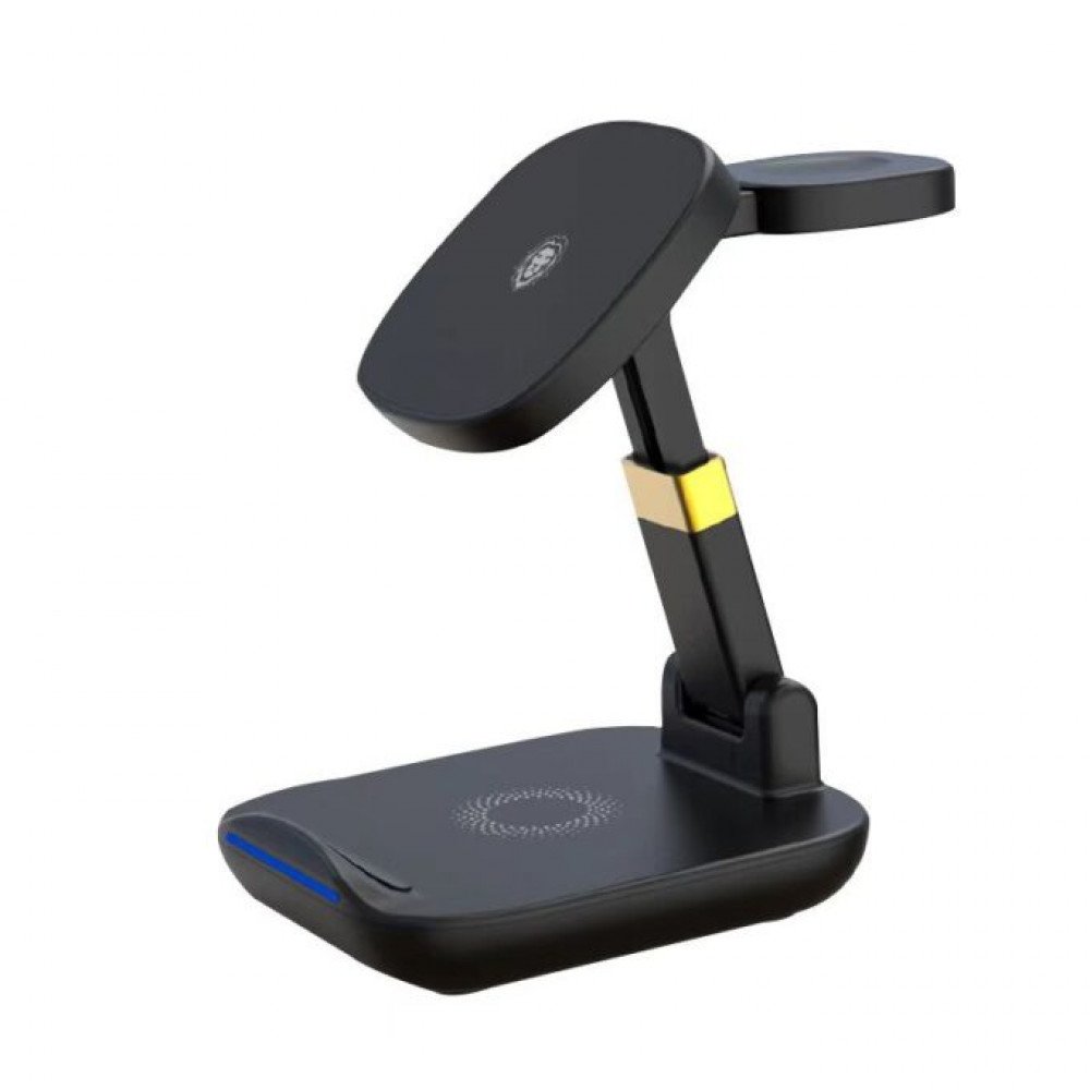 شاحن لاسلكي للهاتف والساعة والسماعة - قابل للطي - من شركة جرين لايون - ضمان لمدة سنتين