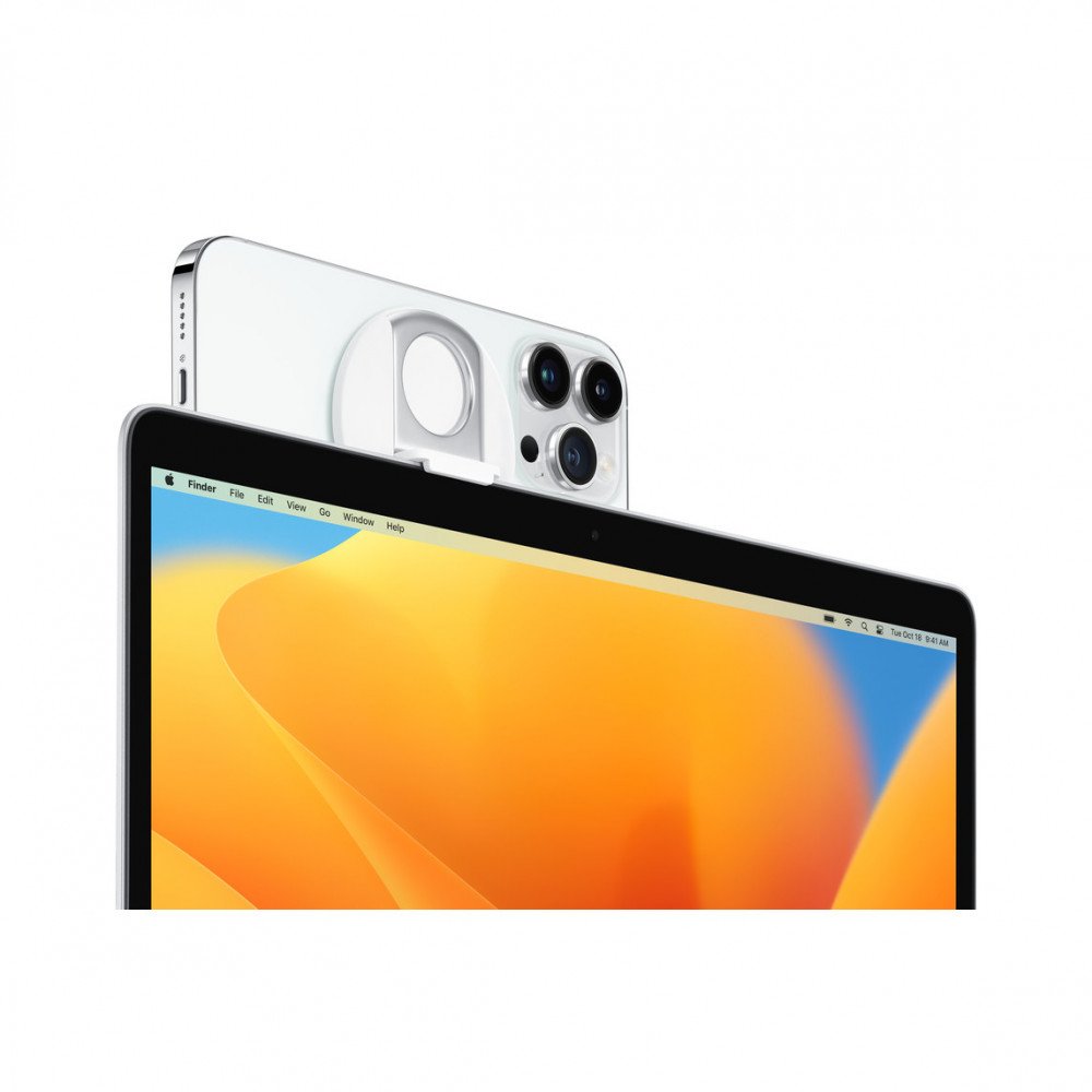 حول هاتفك لكاميرة لابتوب بسهولة للحصول على دقة تصوير عالة لمحادثات الفيديو والإجتماعات - لون أبيض - من شركة بيلكن حول هاتفك لكاميرة لابتوب بسهولة للحصول على دقة تصوير عالة لمحادثات الفيديو والإجتماعات - لون أبيض - من شركة بيلكن