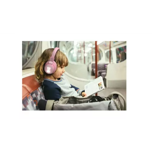 سماعة لاسلكية للأطفال من شركة بورودو - ضمان لمدة سنة - لون وردي