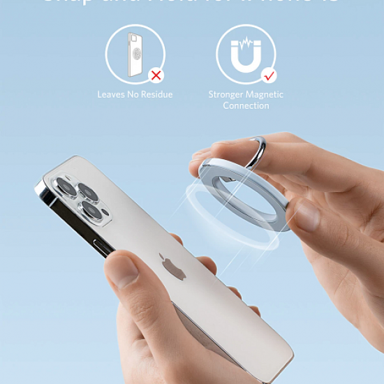 مسكة يد ماجسيف للآيفون + ستاند من شركة أنكر - لون أزرق مسكة يد ماجسيف للآيفون + ستاند من شركة أنكر - لون أزرق