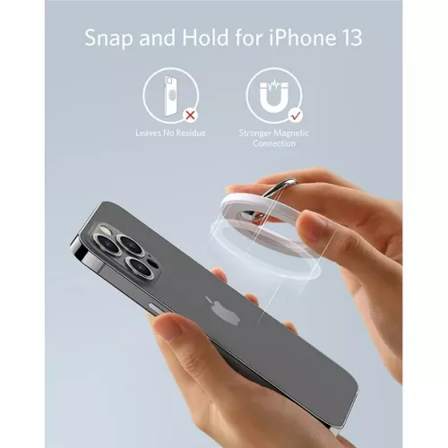 مسكة يد ماجسيف للآيفون + ستاند من شركة أنكر - لون أبيض