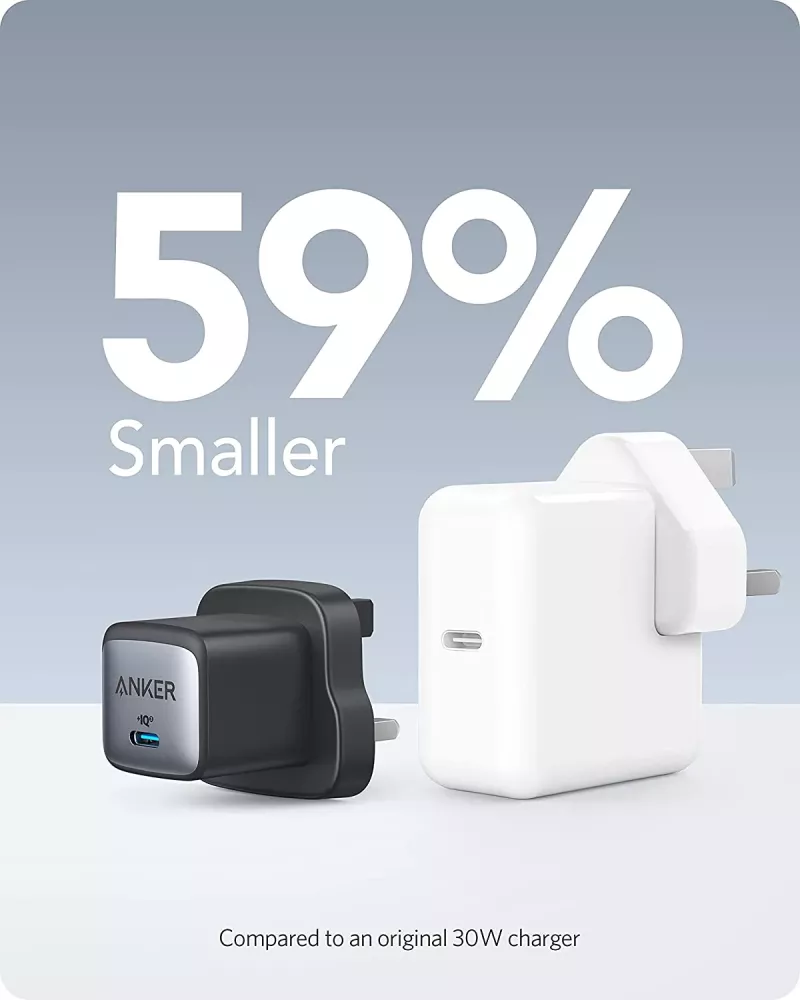 شاحن جداري بسرعة 30 واط من شركة أنكر - ضمان لمدة 18 شهر - لون أسود شاحن جداري بسرعة 30 واط من شركة أنكر - ضمان لمدة 18 شهر - لون أسود