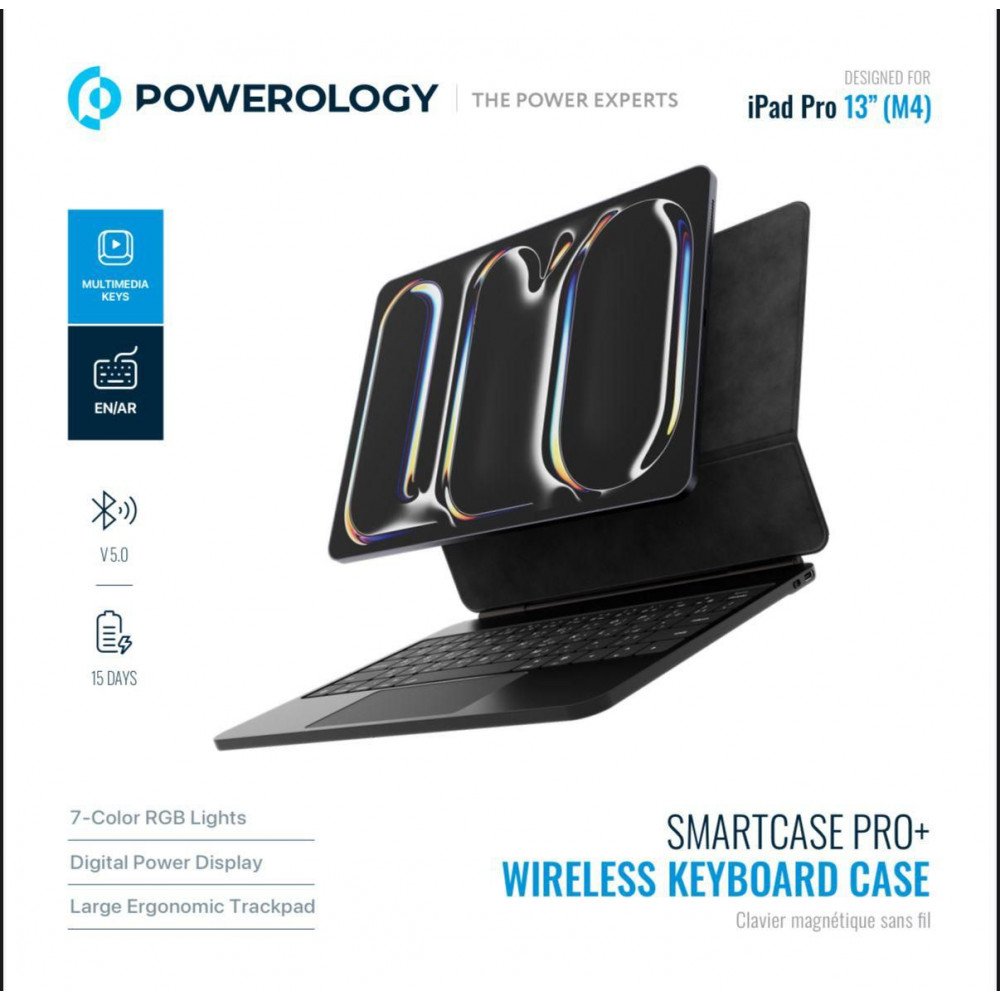 غطاء ذكي متكامل مع لوحة مفاتيح لاسلكية وميزات احترافية لتحويل جهاز iPad Pro 13" (M4) إلى حاسوب محمول غطاء ذكي متكامل مع لوحة مفاتيح لاسلكية وميزات احترافية لتحويل جهاز iPad Pro 13" (M4) إلى حاسوب محمول