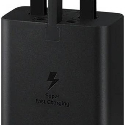 شاحن جداري لهواتف سامسونج - 45 واط - من شركة سامسونج - ضمان لمدة سنة - لون أسود شاحن جداري لهواتف سامسونج - 45 واط - من شركة سامسونج - ضمان لمدة سنة - لون أسود