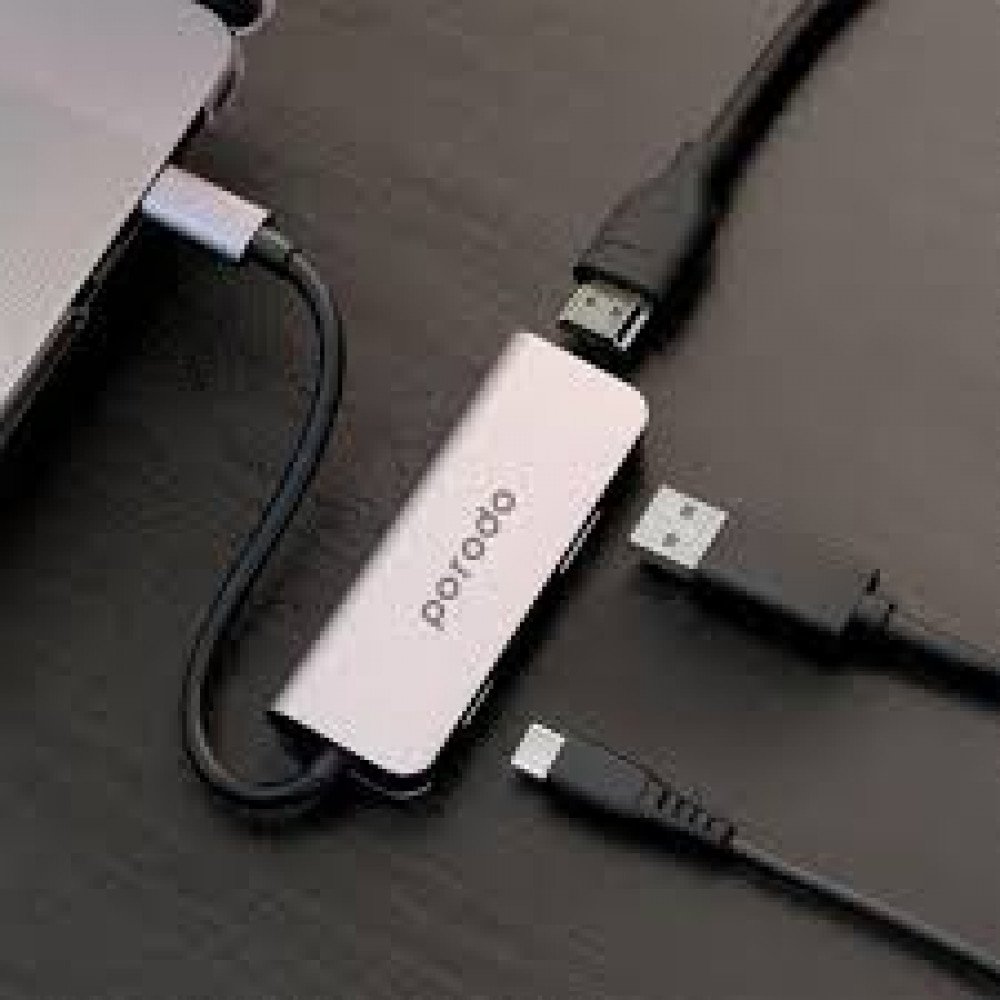 وصلة USB-C إلى HDMI و USB-A و USB-C - من شركة بورودو - ضمان سنة