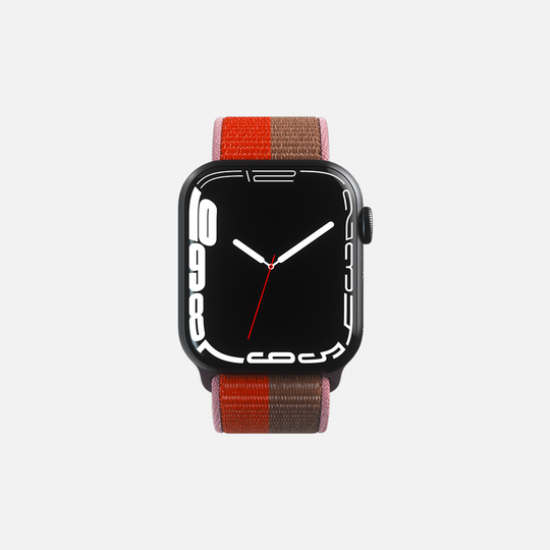 سوار ساعة أبل سبورت لوب مقاس 42/44/45 بلون برتقالي + بني 