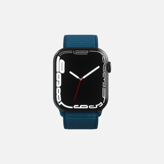 سوار ساعة أبل سبورت لوب مقاس 42/44/45 بلون أزرق ياقوتي
