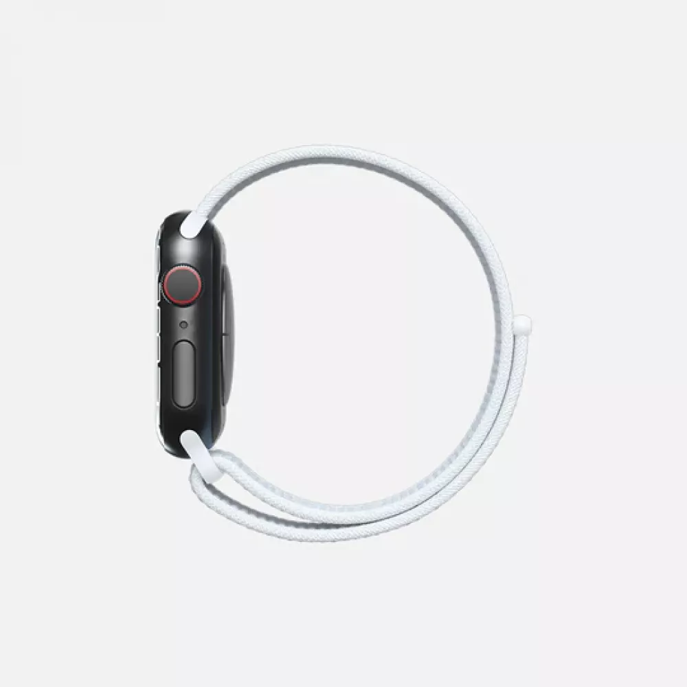 سوار ساعة أبل سبورت لوب مقاس 42/44/45 بلون أبيض