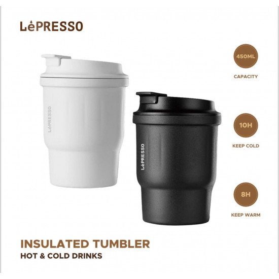 استمتع بمشروبك المفضل مع كوب ليبريسو العازل للحرارة والبرودة - لون أبيض استمتع بمشروبك المفضل مع كوب ليبريسو العازل للحرارة والبرودة - لون أبيض
