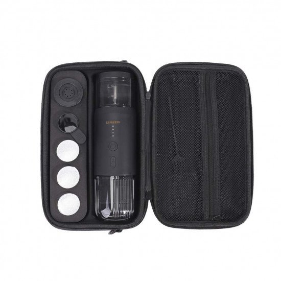 استمتع بنكهات الإسبريسو الغنية أينما كنت مع آلة الإسبريسو المحمولة - لون أسود - ضمان لمدة سنة 