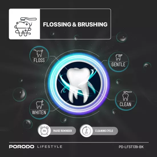 ارتقِ بعنايتك اليومية بصحة الفم مع خيط الماء وفرشاة الأسنان الكهربائية - لون أبيض - ضمان لمدة سنة ارتقِ بعنايتك اليومية بصحة الفم مع خيط الماء وفرشاة الأسنان الكهربائية - لون أبيض - ضمان لمدة سنة