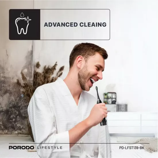 ارتقِ بعنايتك اليومية بصحة الفم مع خيط الماء وفرشاة الأسنان الكهربائية - لون أسود - ضمان لمدة سنة