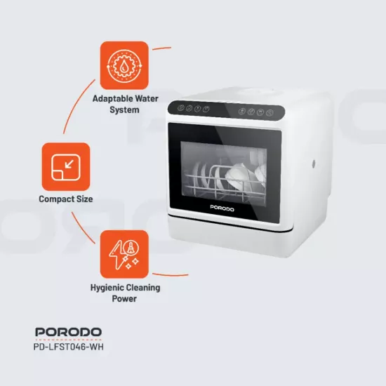 غسالة صحون أنيقة وصغيرة الحجم لتناسب جميع المطابخ - ضمان لمدة سنة