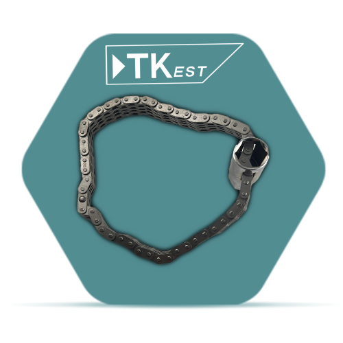 Chain oil filter wrench with bead