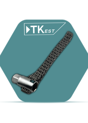 Chain oil filter wrench with bead