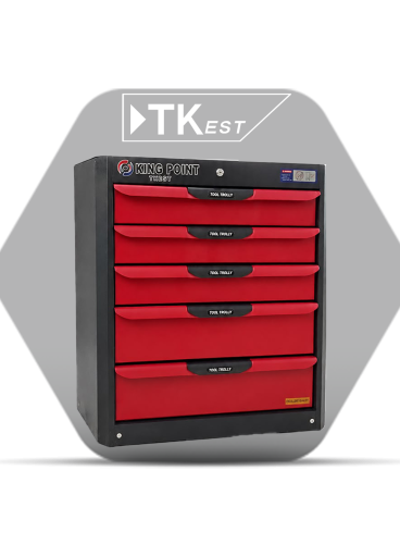 5-drawer tool safe, red color