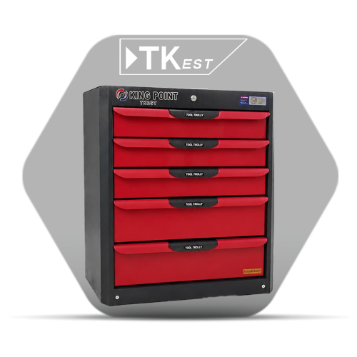 5-drawer tool safe, red color