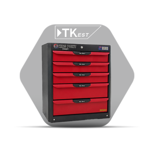 5-drawer tool safe, red color
