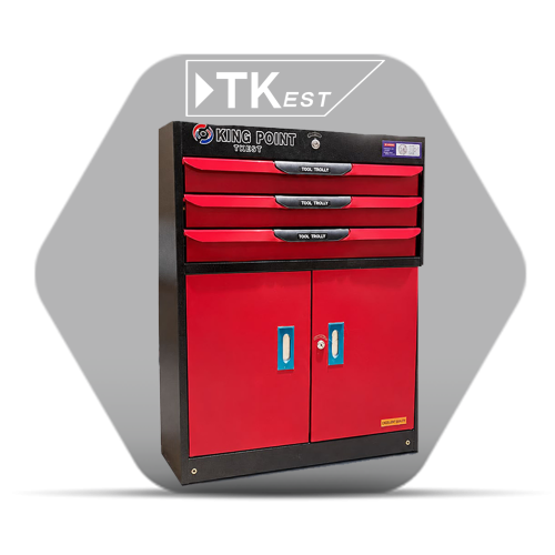 3-drawer tool safe, red color