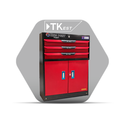 3-drawer tool safe, red color