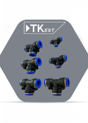 قطع وصل بلاستيك هواء T قطع وصل بلاستيك هواء T