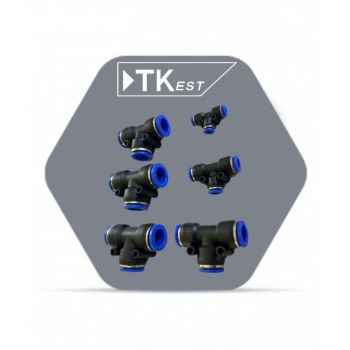 قطع وصل بلاستيك هواء T قطع وصل بلاستيك هواء T