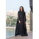 عباية سوداء فخمة بالشك الأسود الملكي 