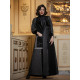 عباية مخملية راقية باللون الأسود 