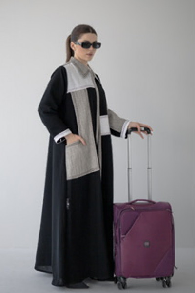 عباية عملية يومية اسود و ابيض 