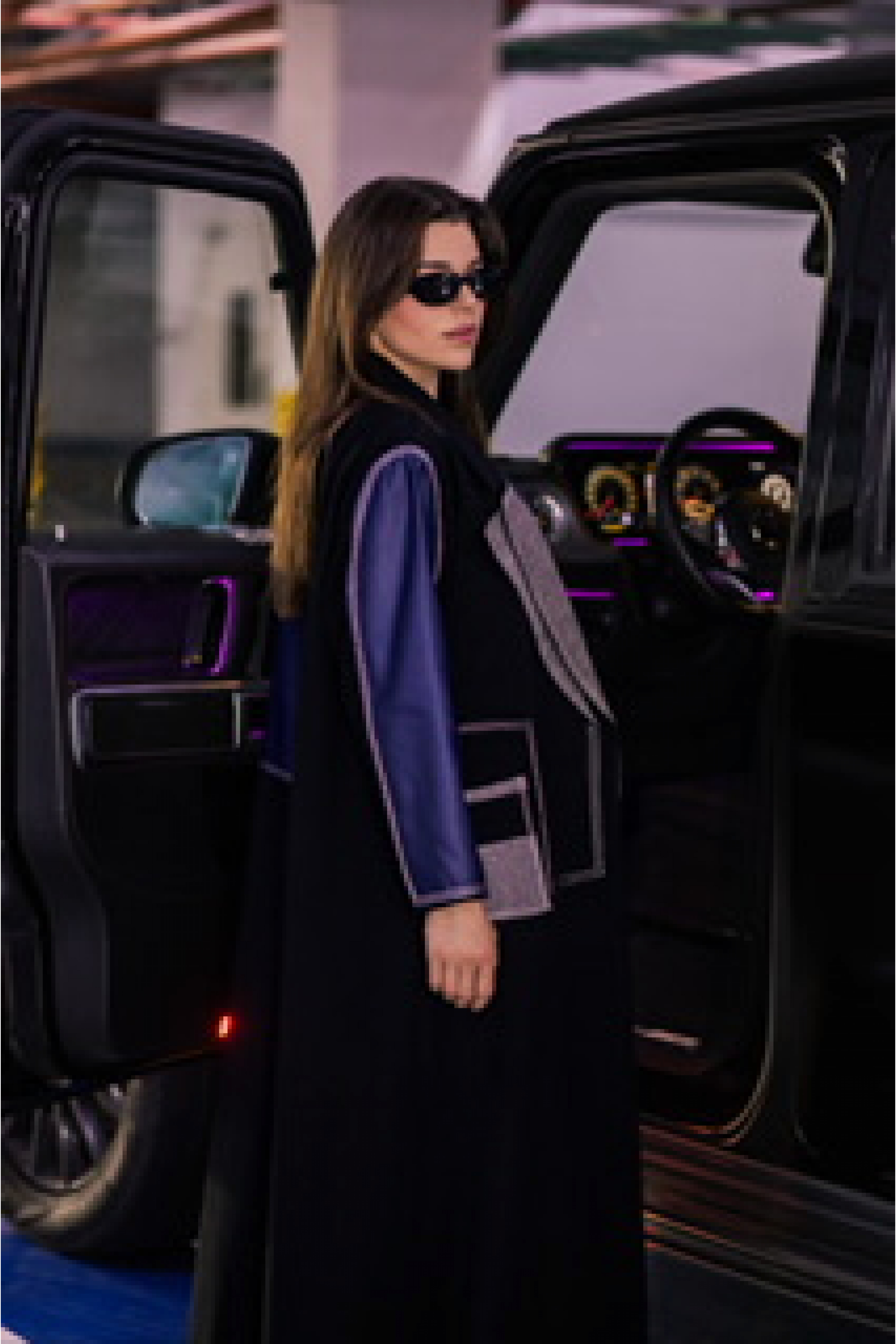 عباية يومية ( بليزر ) اسود و ازرق و رصاصي 