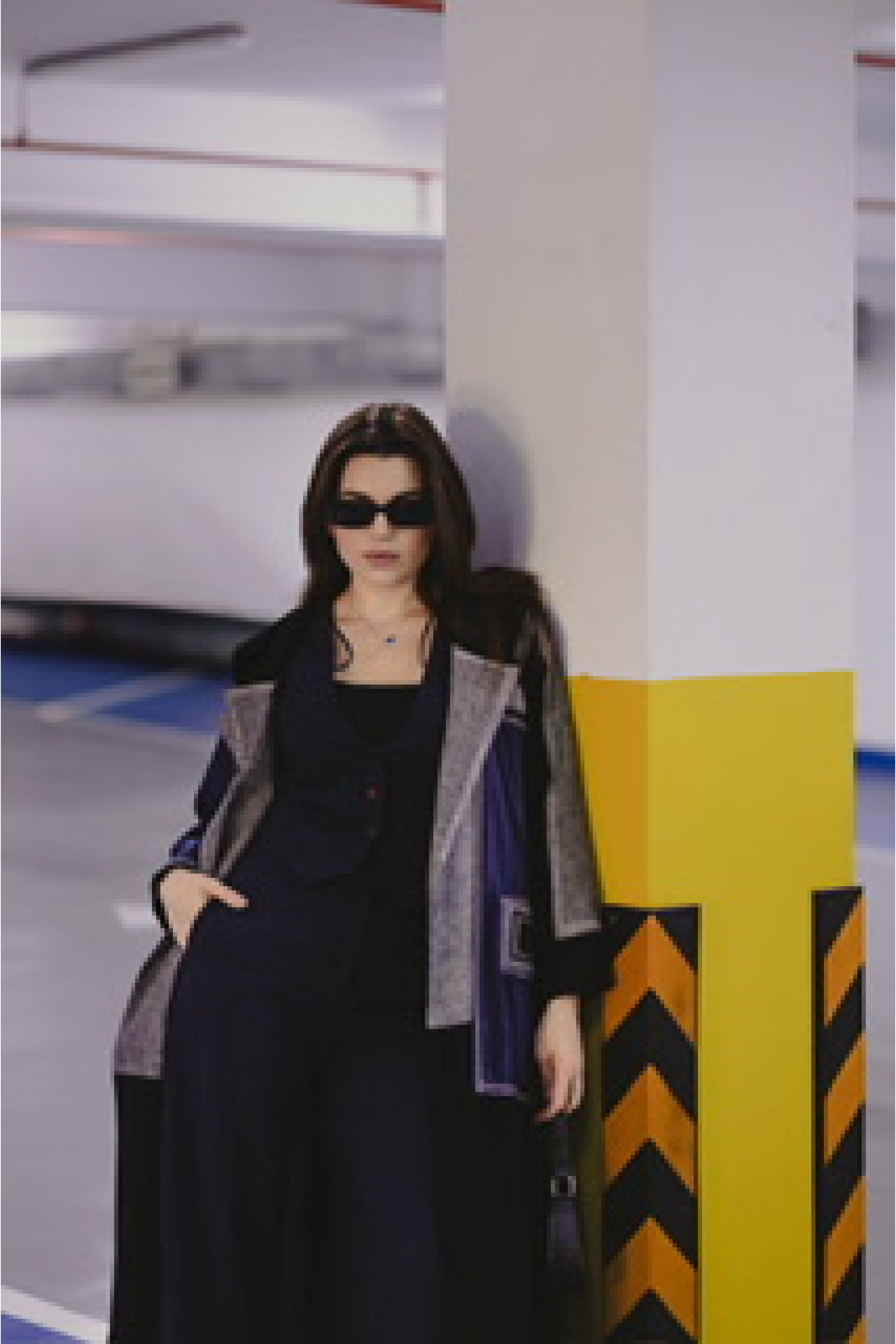 عباية يومية ( بليزر ) اسود و ازرق و رصاصي 