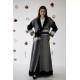 عباية يومية بتفاصيل باللون الأسود و الرصاصي 