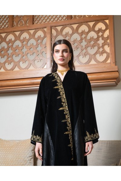  عباية الأسود المذهب الفاخر