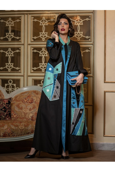 عباية يومية زرقاء باللون الأزرق الراقي 