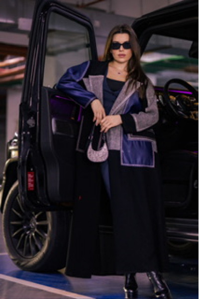 عباية يومية ( بليزر ) اسود و ازرق و رصاصي 