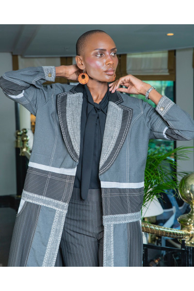 عباية عملية باللون الرصاصي set عباية عملية باللون الرصاصي set