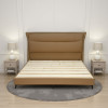 سرير خشبي تنجيد جلد كوفي 180x200 سم