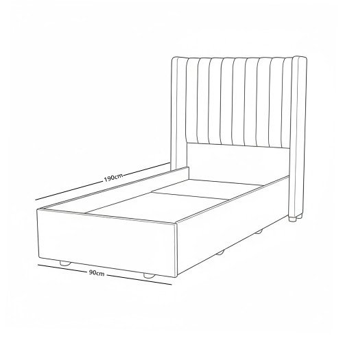 سرير خشبي بتنجيد مخملي فاخر 90×190 سم سرير خشبي بتنجيد مخملي فاخر 90×190 سم