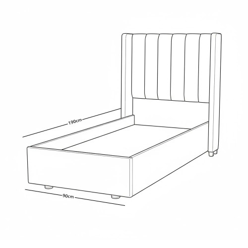 سرير خشبي بتنجيد مخملي فاخر 90×190 سم سرير خشبي بتنجيد مخملي فاخر 90×190 سم